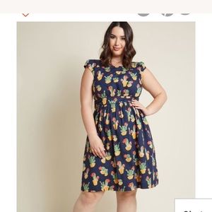ModCloth Emily and Fin cactus dress size XL